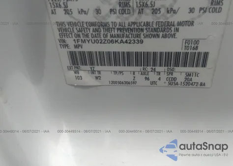 2006 Ford Escape Xls из США, поврежденный, VIN 1FMYU02Z06KA42339